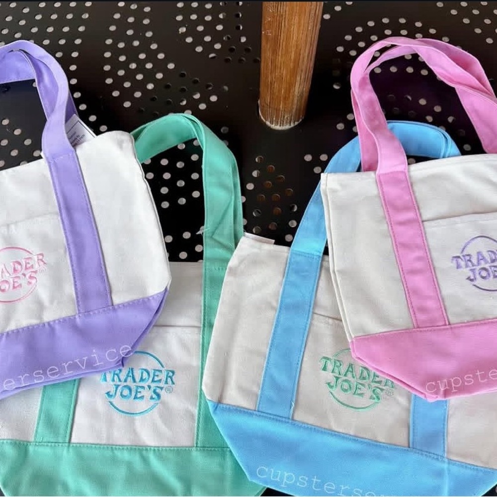 TRADER JOE’S Pastel Canvas Mini Tote Bags